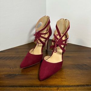 JustFab Cosima Faux Suede Pointed Toe Pumps